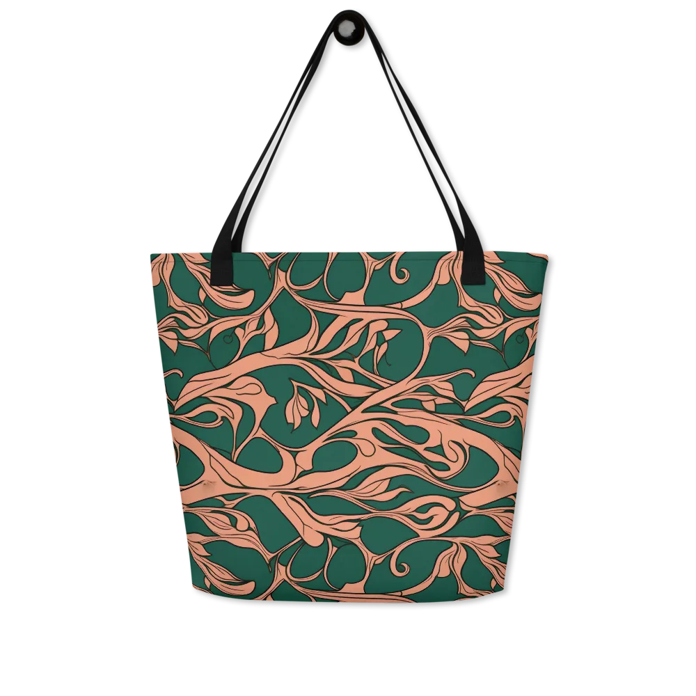 Moss And Apricot on Large Tote Bag W/ Pocket — Front