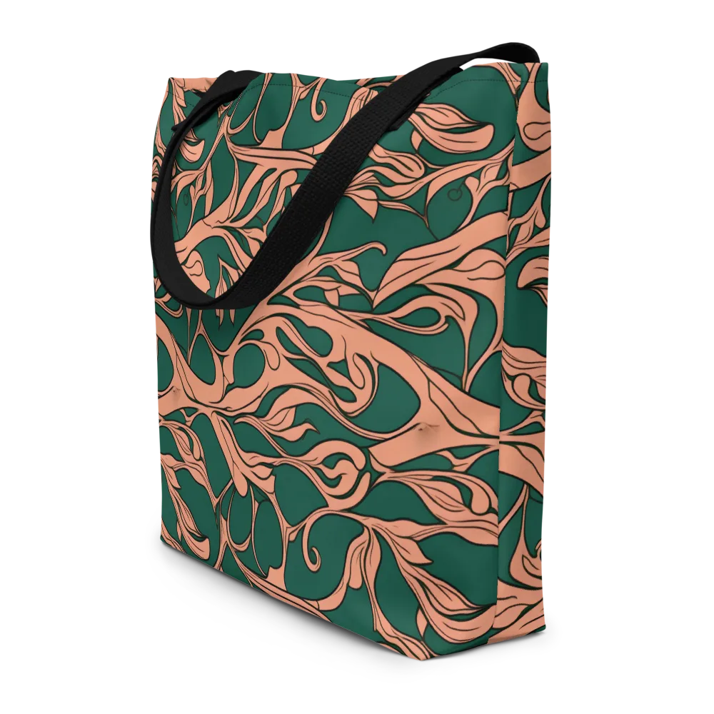 Moss And Apricot on Large Tote Bag W/ Pocket — Front