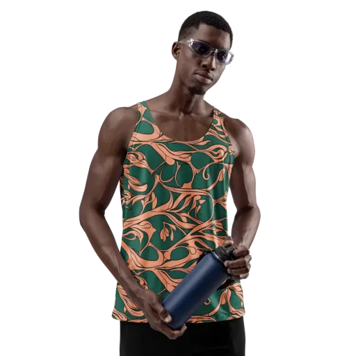 Moss And Apricot on a Men's Tank Top