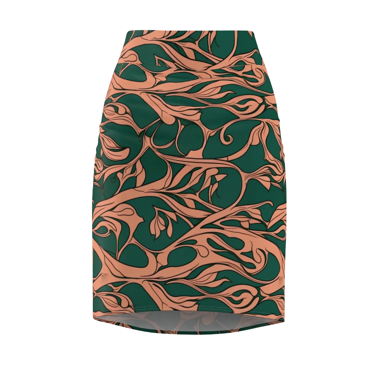 Moss And Apricot on Pencil Skirt — Front