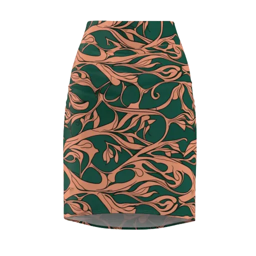 Moss And Apricot on a Pencil Skirt