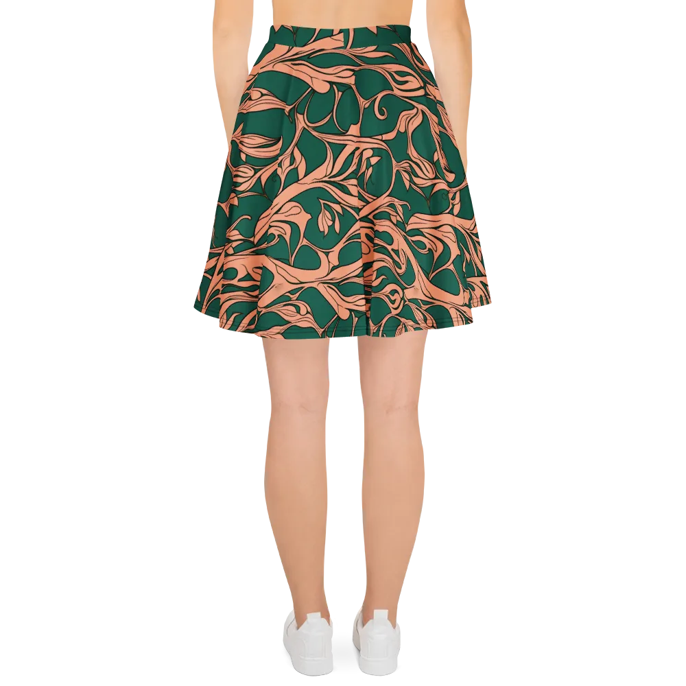 Moss And Apricot on Skater Skirt — Back