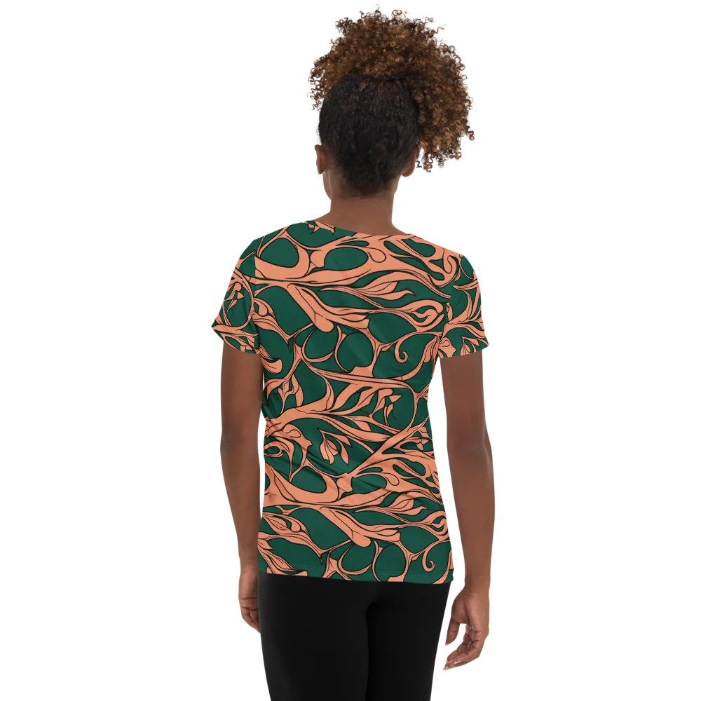 Moss And Apricot on Women's Athletic T-Shirt — Back