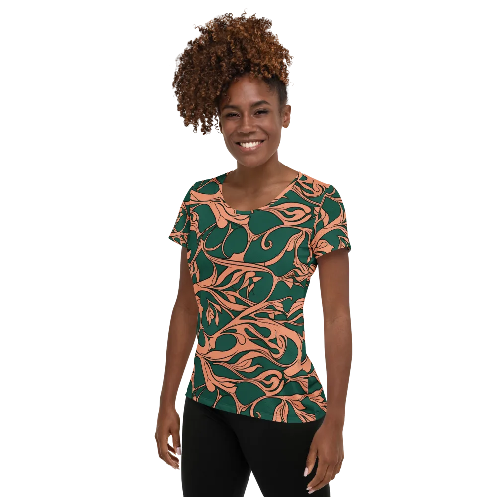 Moss And Apricot on Women's Athletic T-Shirt — Left