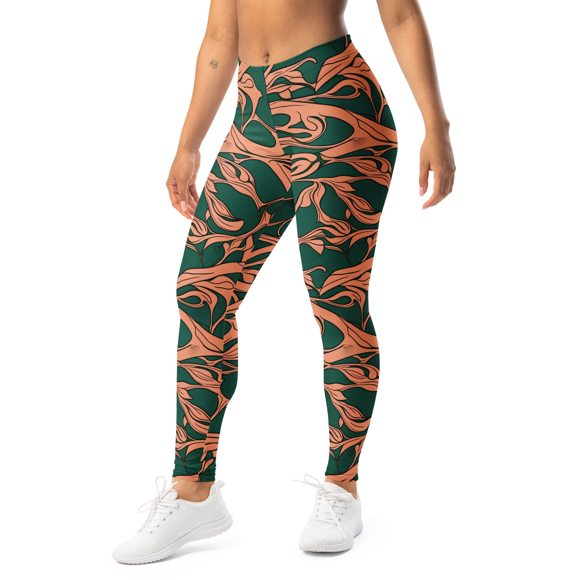 Moss And Apricot on Leggings — Left Front