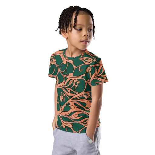 Moss And Apricot on a Kids Crew Neck T-Shirt
