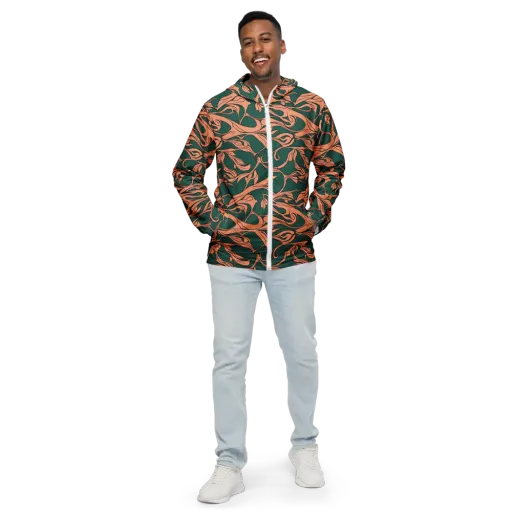 Moss And Apricot on a Men's Windbreaker