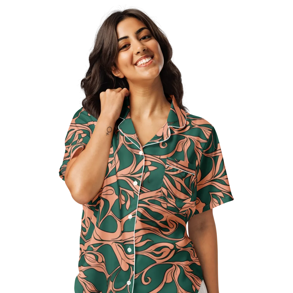 Moss And Apricot on Women's Short Sleeve Pajama Top — Front