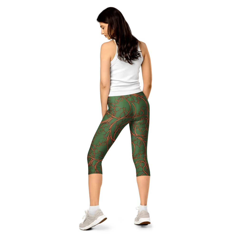 Copperwild Vines on Capri Leggings — Back