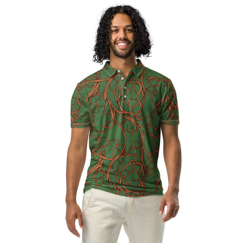 Copperwild Vines on Men's Slim Fit Polo Shirt — Front