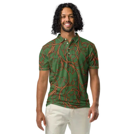 Copperwild Vines on a Men's Slim Fit Polo Shirt