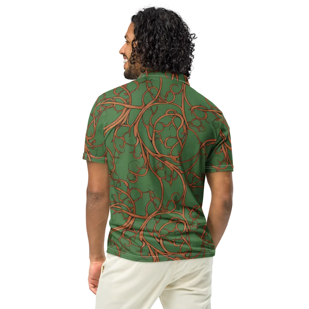 Copperwild Vines on Men's Slim Fit Polo Shirt — Back