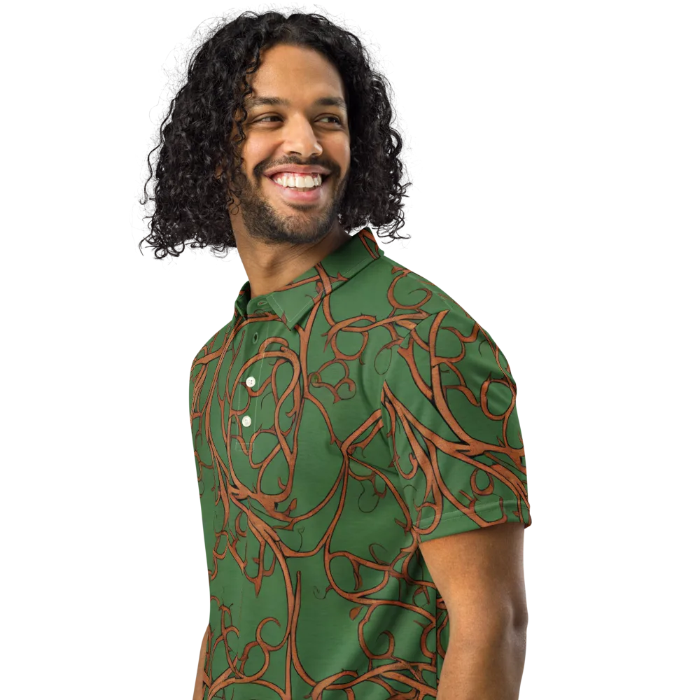 Copperwild Vines on Men's Slim Fit Polo Shirt — Left Front