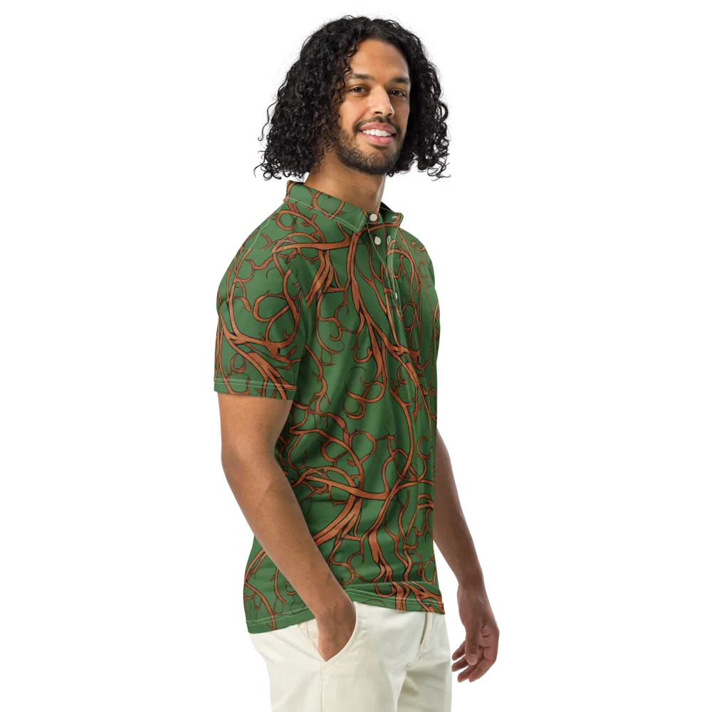 Copperwild Vines on Men's Slim Fit Polo Shirt — Right Front
