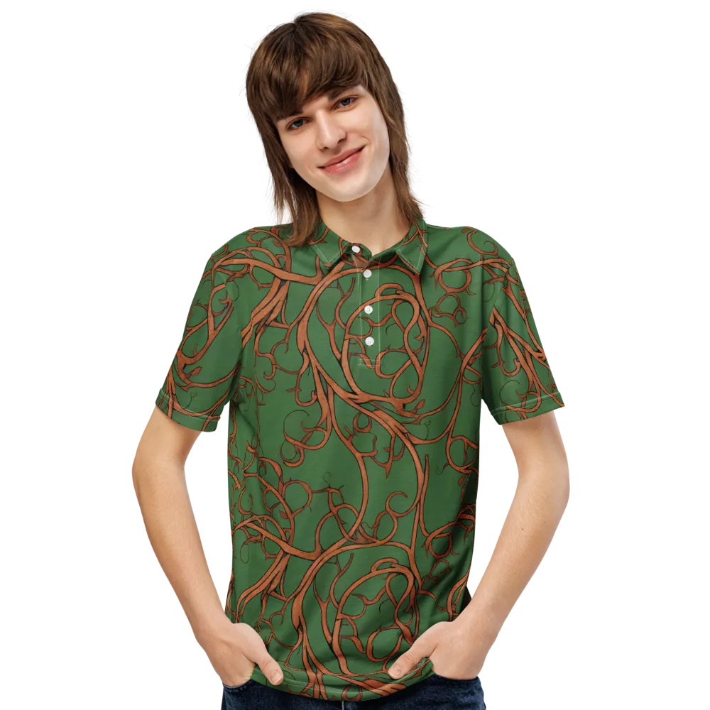 Copperwild Vines on Men's Slim Fit Polo Shirt — Front