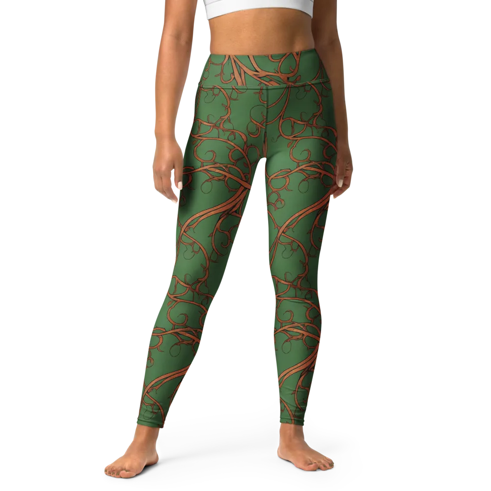 Copperwild Vines on Yoga Leggings — Front