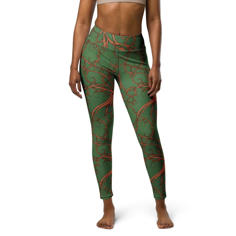 Copperwild Vines on Yoga Leggings — Front