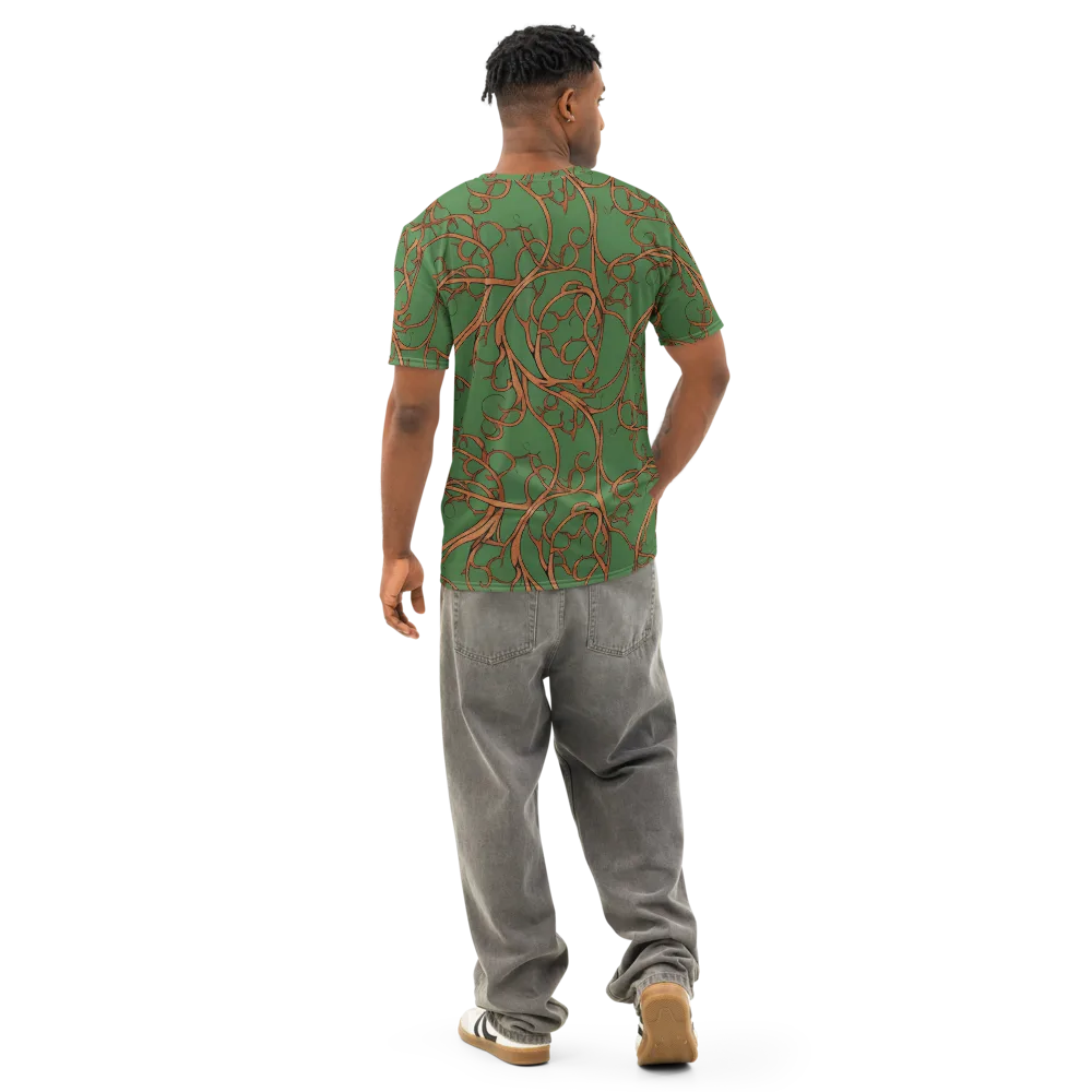 Copperwild Vines on Men's Cotton Crew Neck T-Shirt — Back