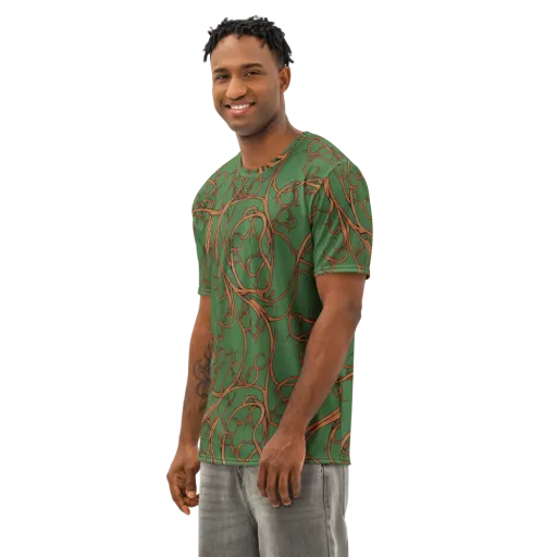 Copperwild Vines on a Men's Cotton Crew Neck T-Shirt