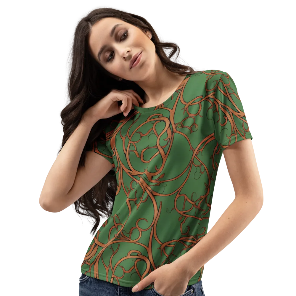 Copperwild Vines on Women's Crew Neck T-Shirt — Left Front