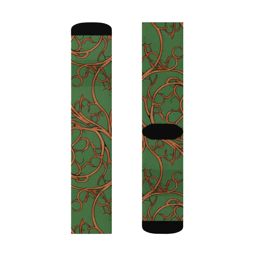 Copperwild Vines on Socks — Left Sock