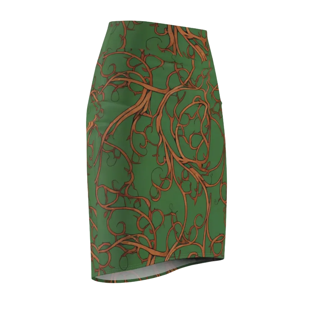 Copperwild Vines on Pencil Skirt — Front Side