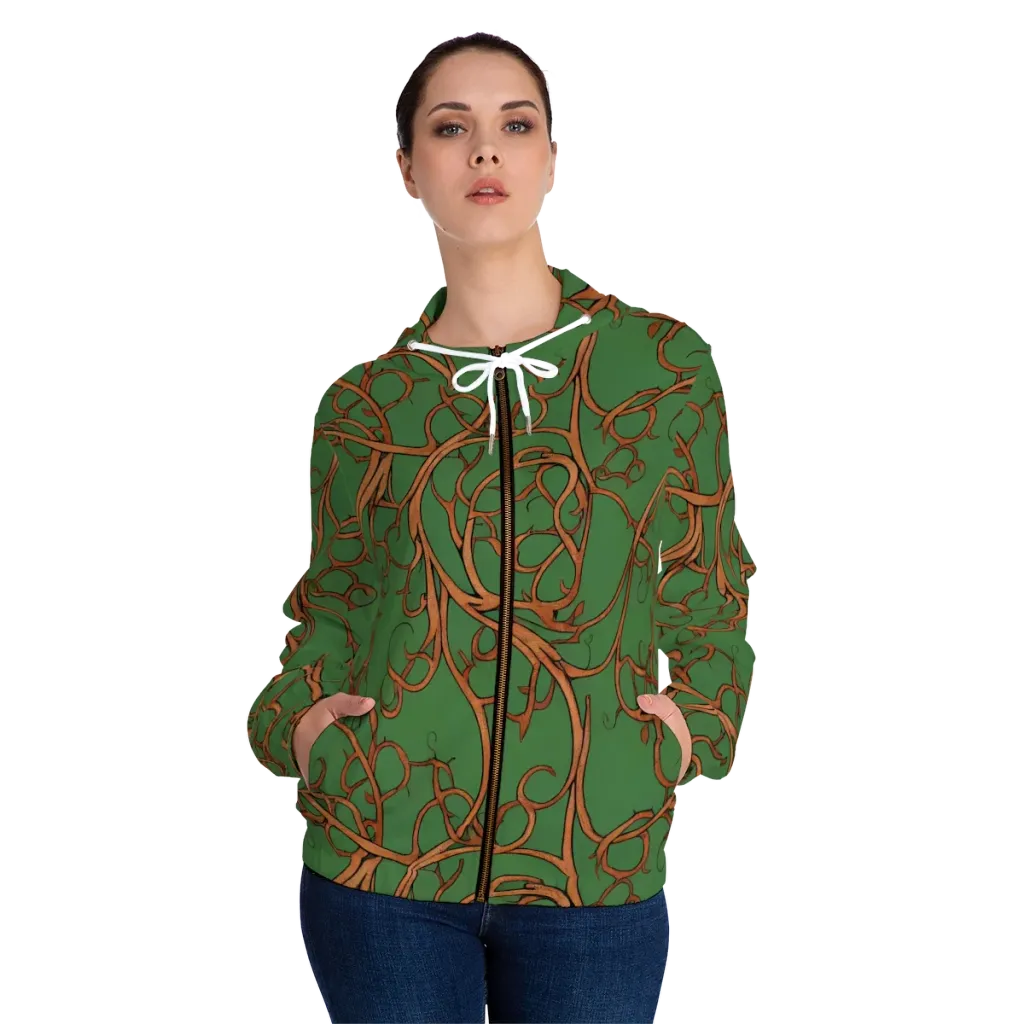 Copperwild Vines on Women's Full-Zip Hoodie — Front On Person