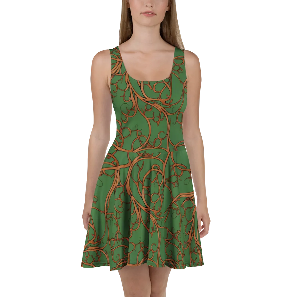 Copperwild Vines on Skater Dress — Front