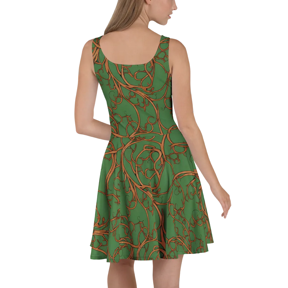 Copperwild Vines on Skater Dress — Back