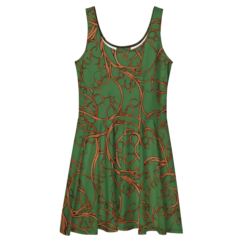 Copperwild Vines on Skater Dress — Front
