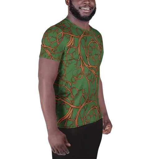Copperwild Vines on a Men's Athletic T-Shirt