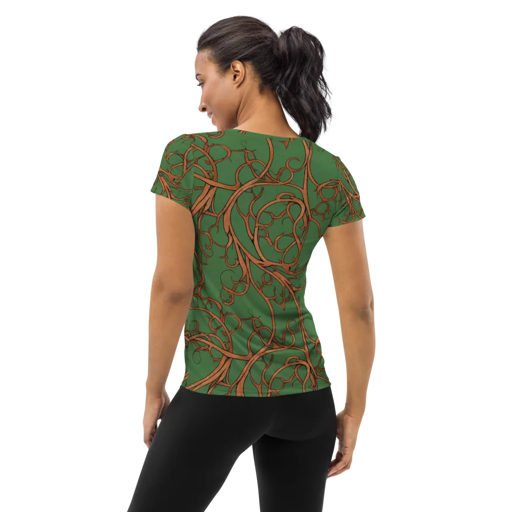 Copperwild Vines on Women's Athletic T-Shirt — Back