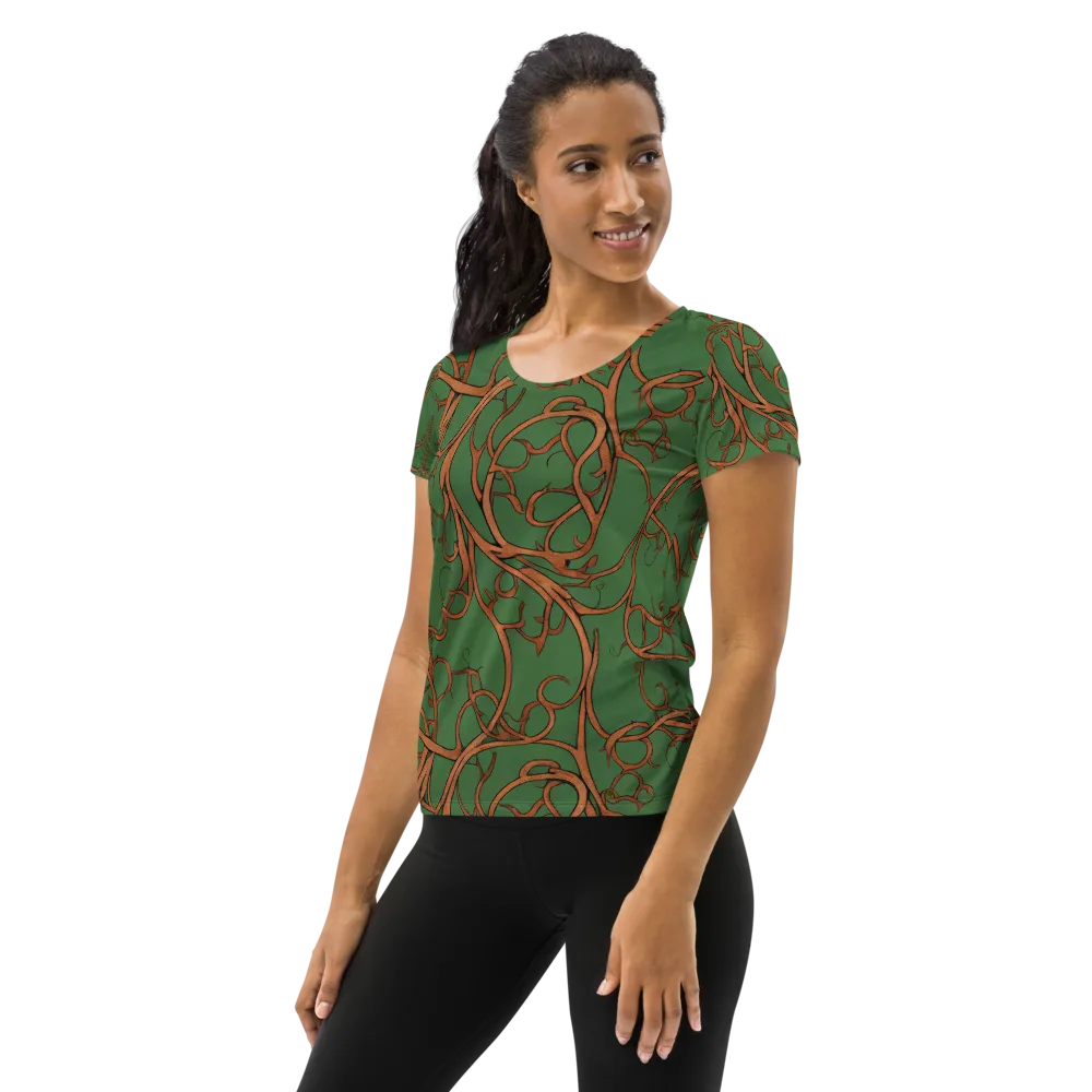 Copperwild Vines on Women's Athletic T-Shirt — Left
