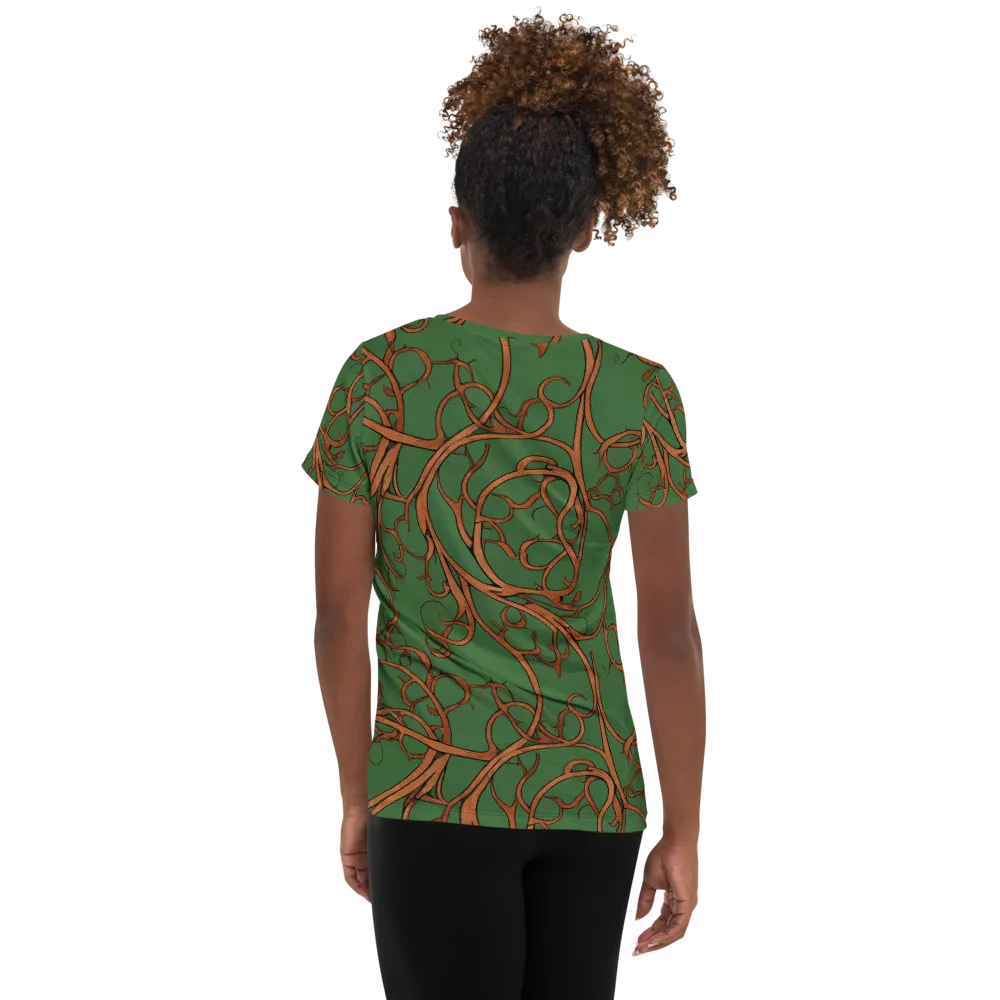 Copperwild Vines on Women's Athletic T-Shirt — Back
