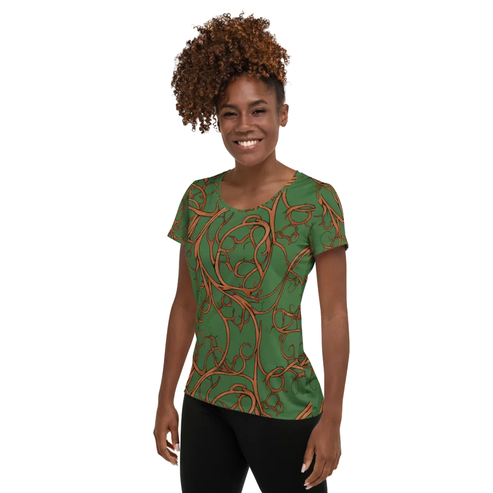 Copperwild Vines on Women's Athletic T-Shirt — Left