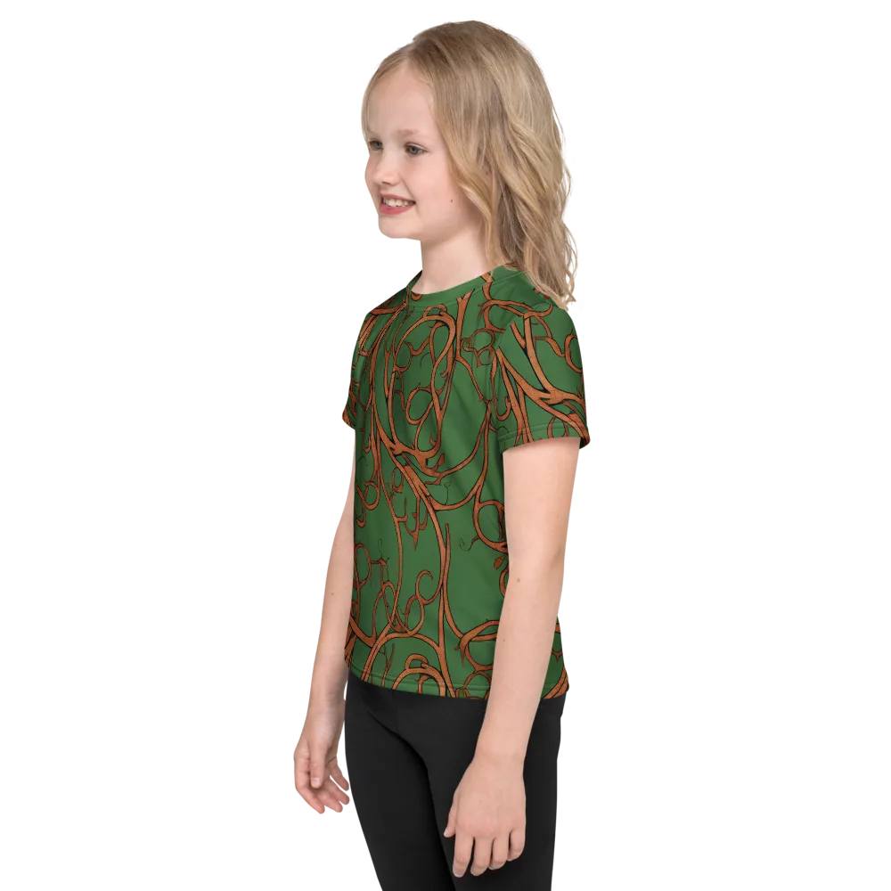 Copperwild Vines on Kids Crew Neck T-Shirt — Left