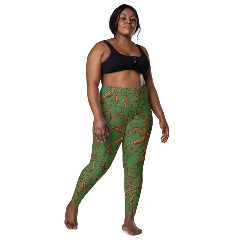 Copperwild Vines on Leggings with Pockets — Front