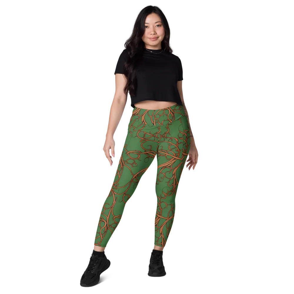 Copperwild Vines on Leggings with Pockets — Front