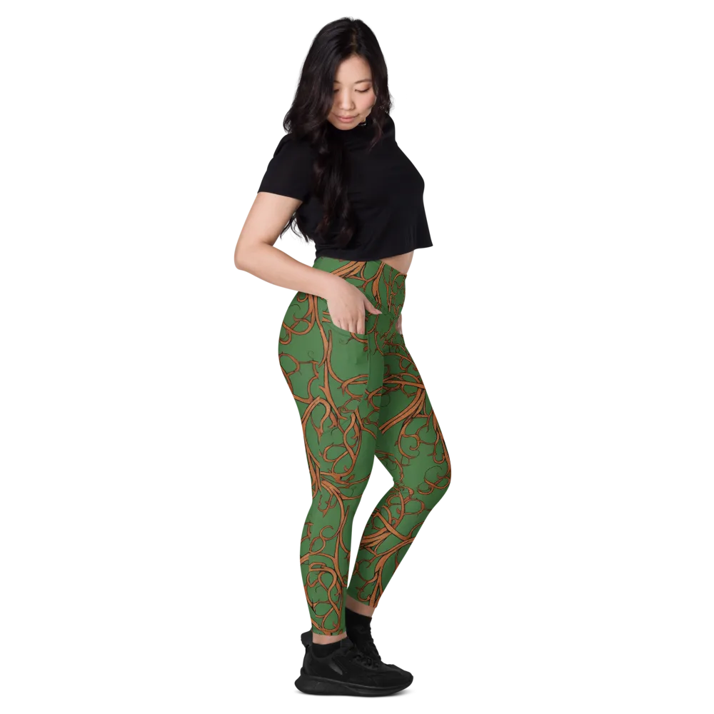 Copperwild Vines on Leggings with Pockets — Right
