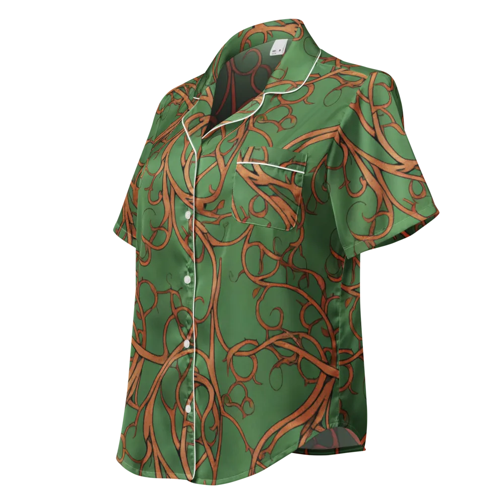 Copperwild Vines on Women's Short Sleeve Pajama Top — Left Front