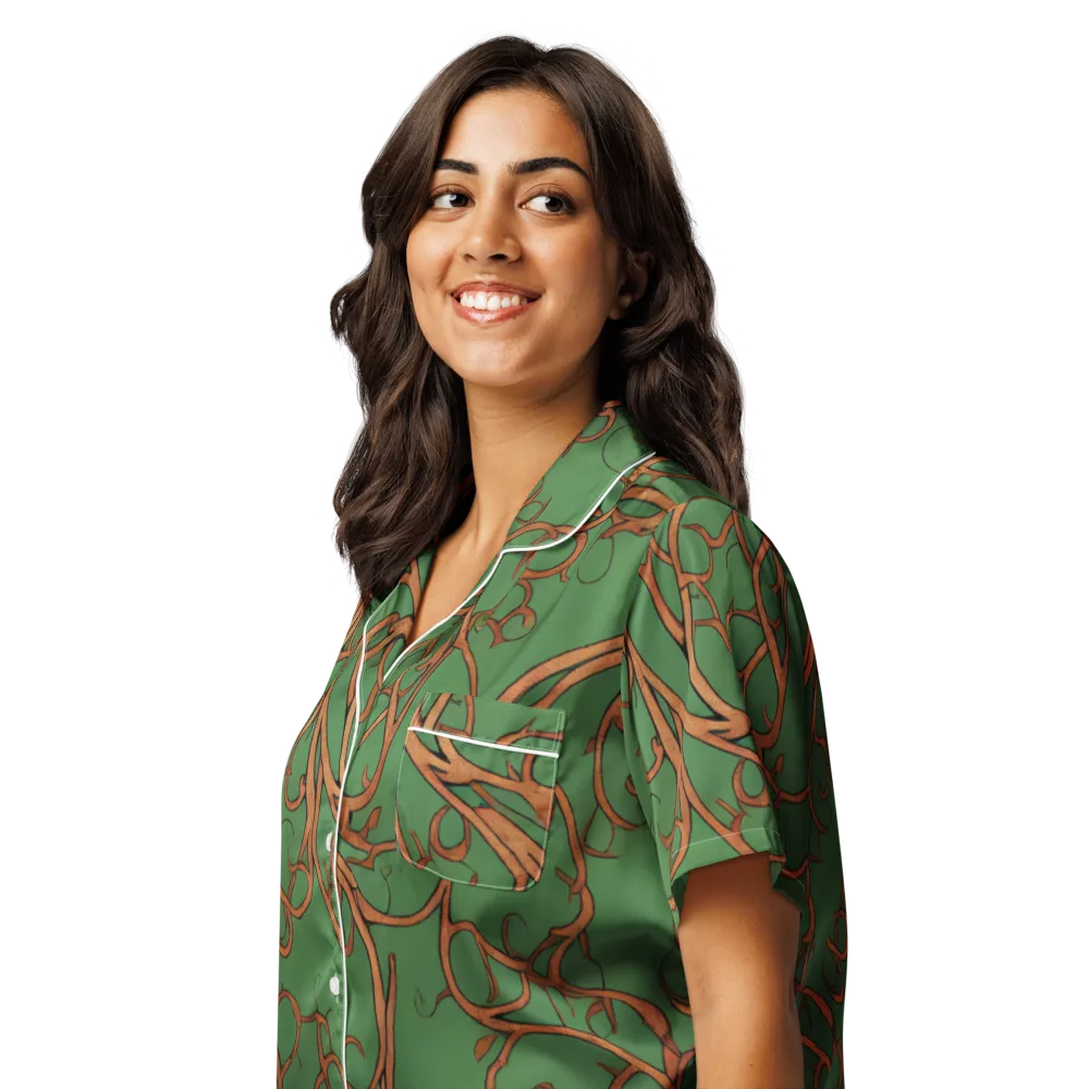 Copperwild Vines on Women's Short Sleeve Pajama Top — Left Front