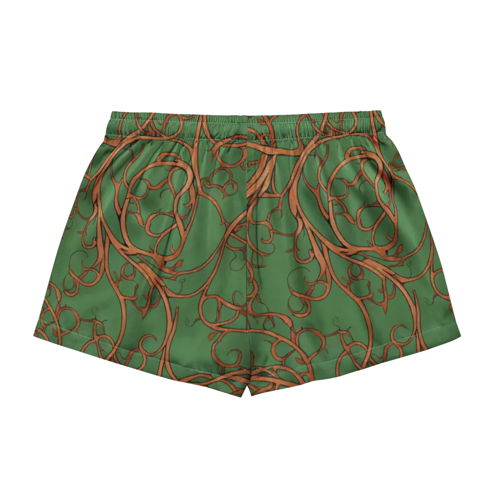 Copperwild Vines on Women's Pajama Shorts — Back