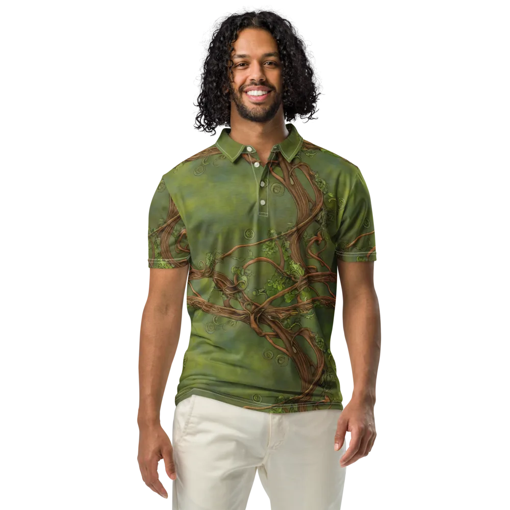 Vineyard Reverie on Men's Slim Fit Polo Shirt — Front