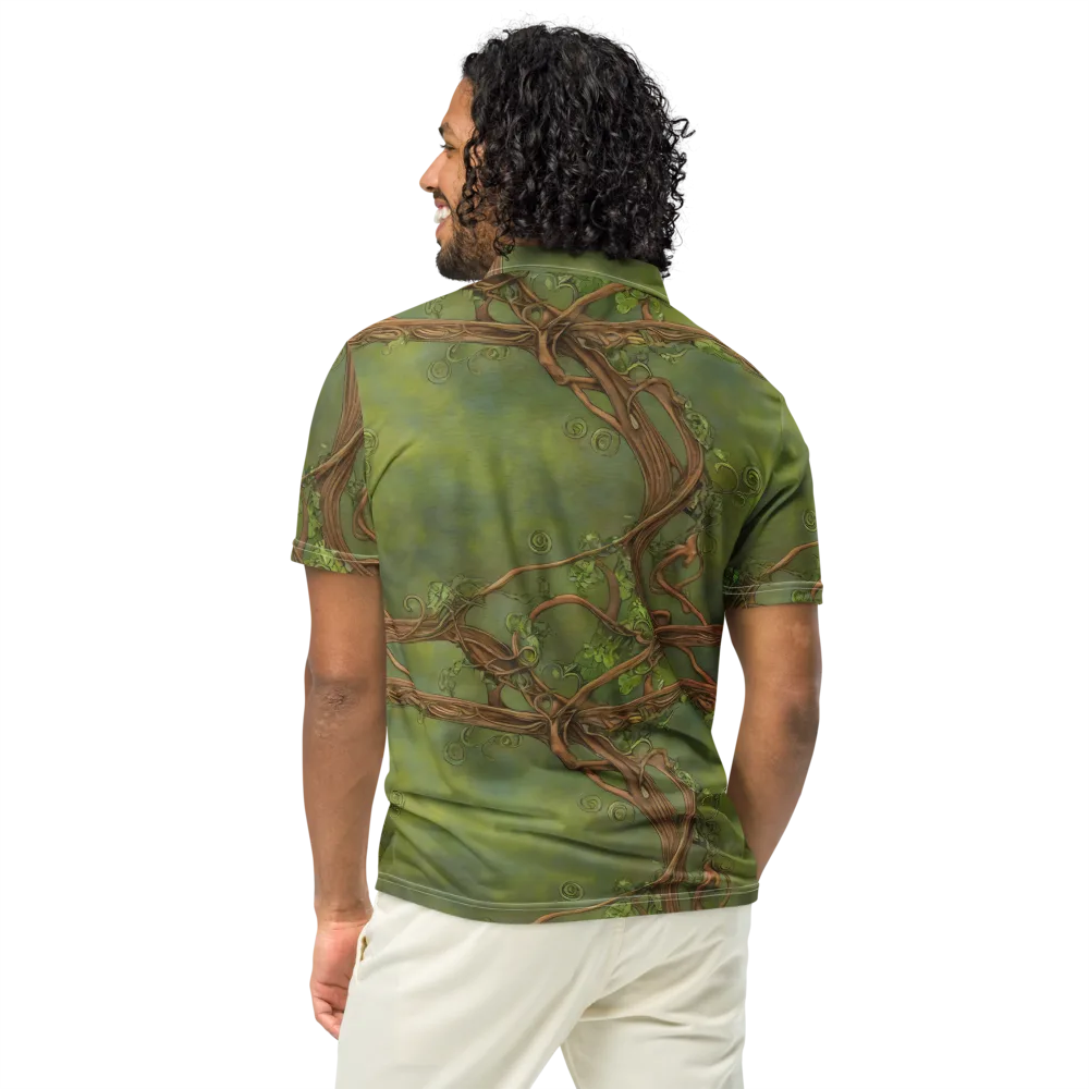 Vineyard Reverie on Men's Slim Fit Polo Shirt — Back