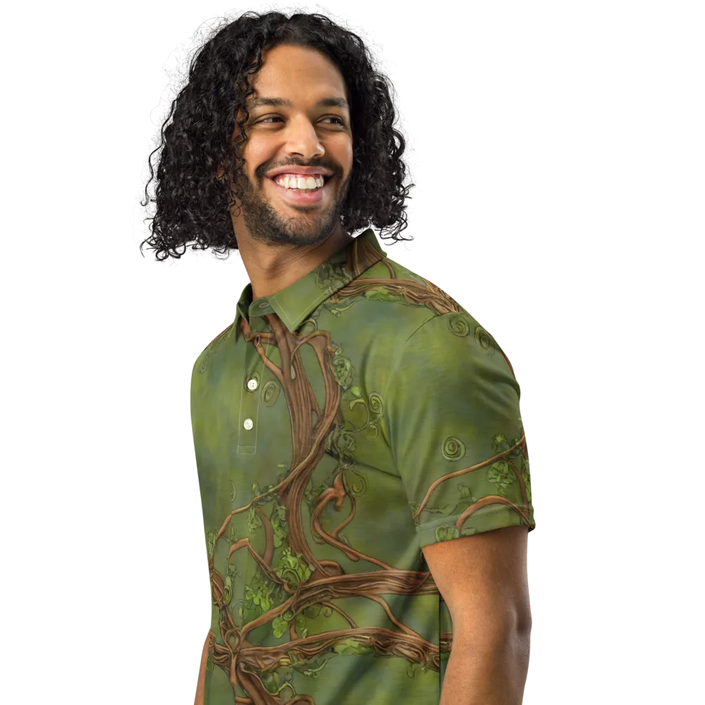 Vineyard Reverie on Men's Slim Fit Polo Shirt — Left Front