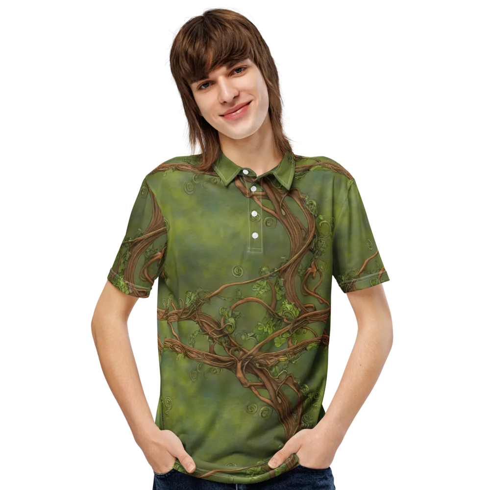 Vineyard Reverie on Men's Slim Fit Polo Shirt — Front