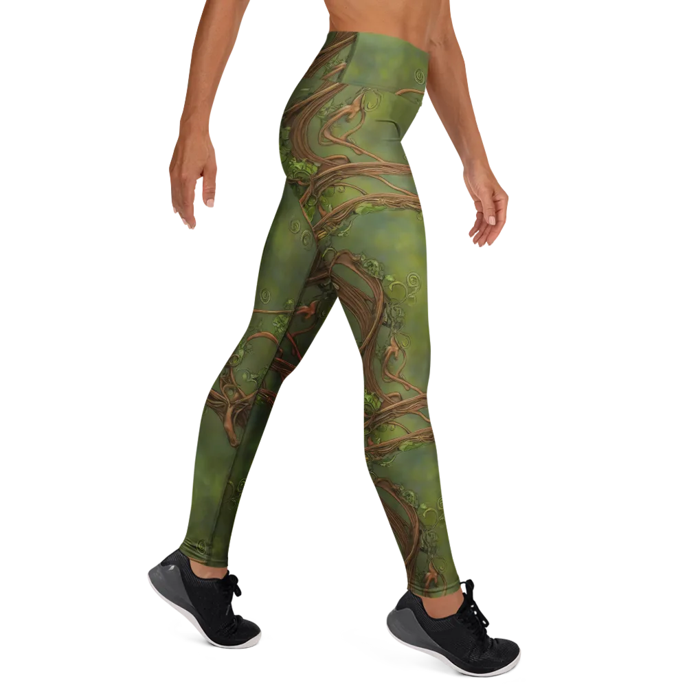 Vineyard Reverie on Yoga Leggings — Right