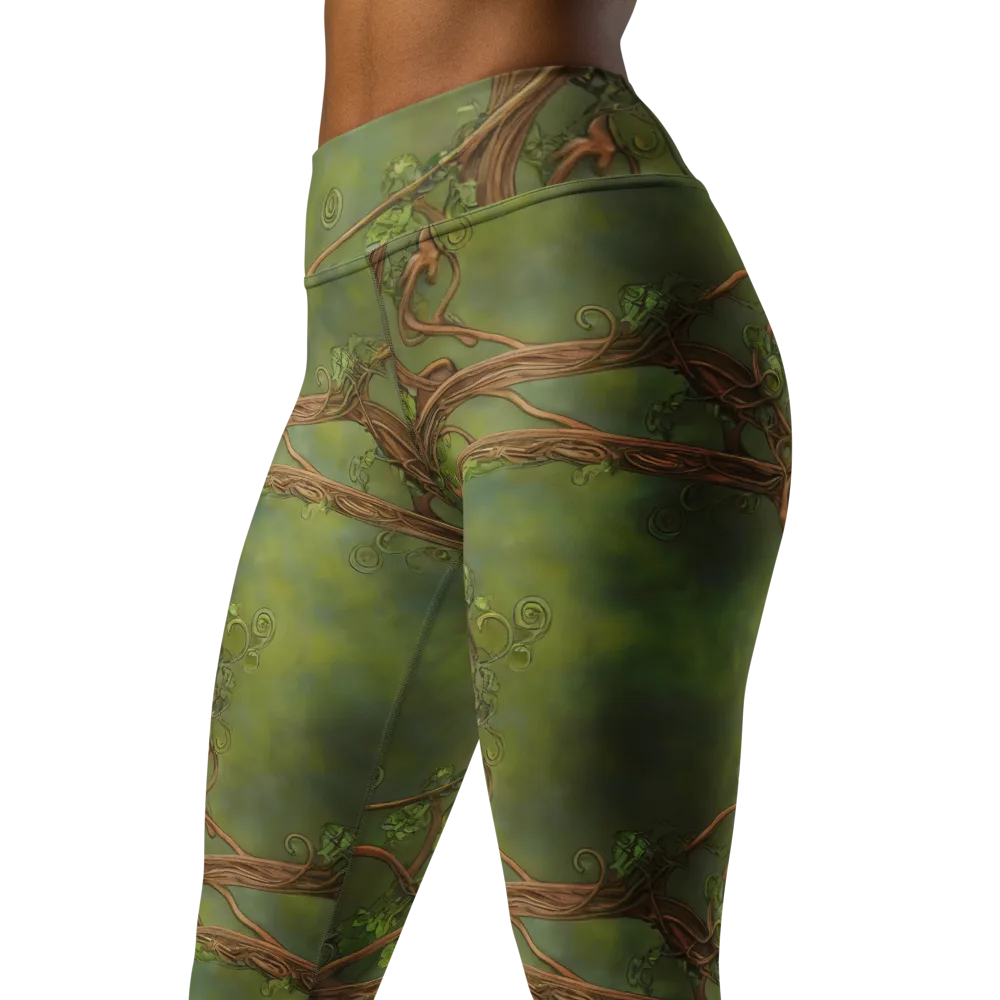Vineyard Reverie on Yoga Leggings — Left Front
