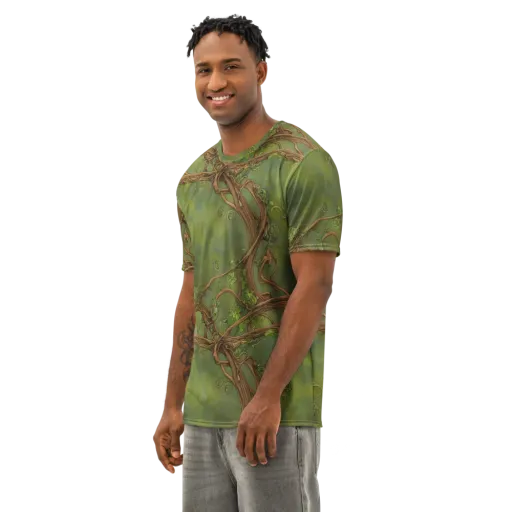 Vineyard Reverie on a Men's Cotton Crew Neck T-Shirt