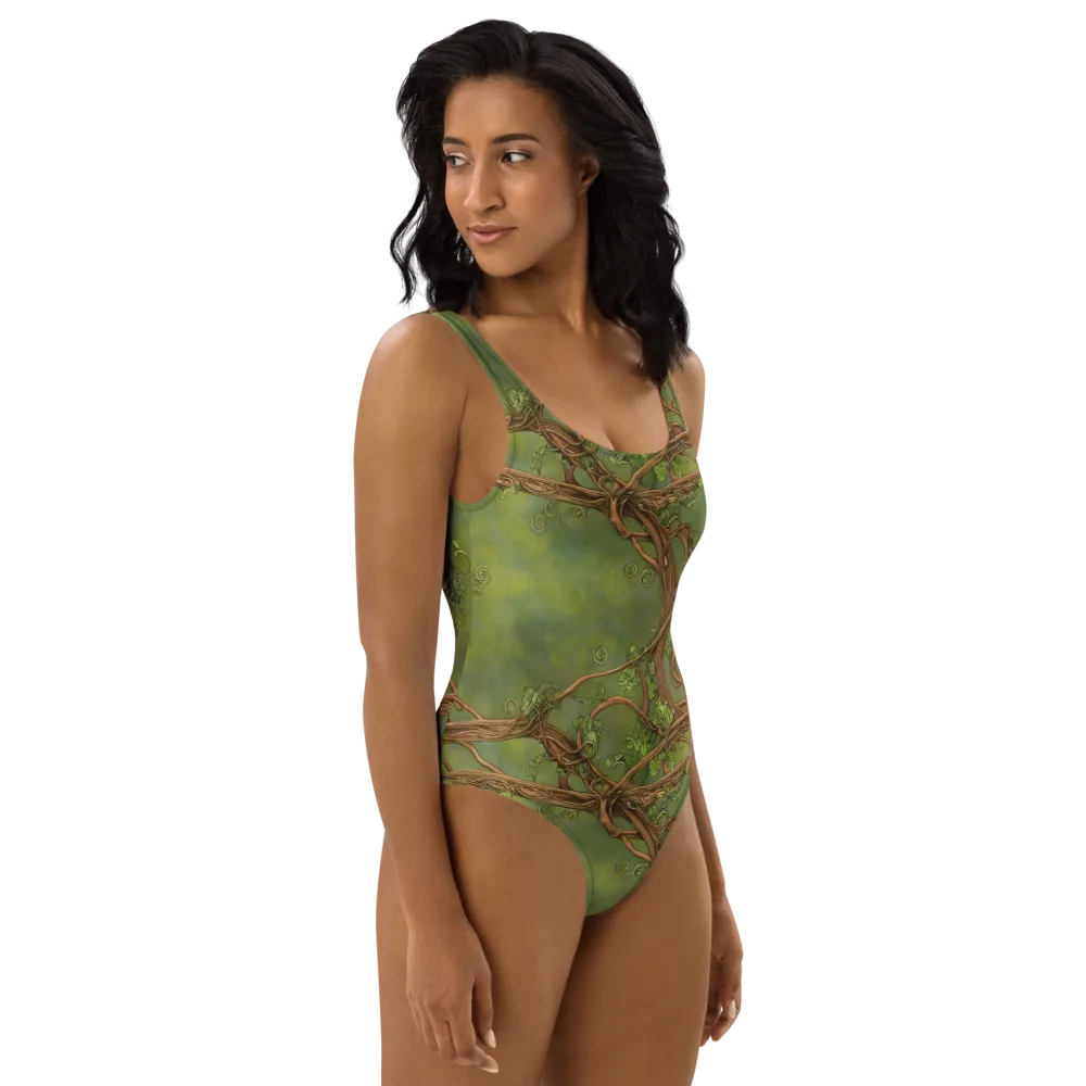 Vineyard Reverie on One-Piece Swimsuit — Right